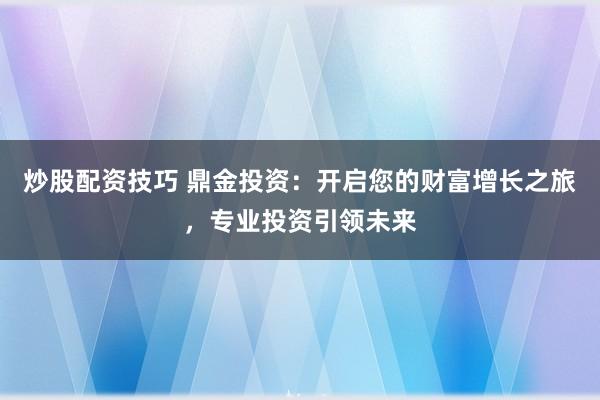 炒股配资技巧 鼎金投资：开启您的财富增长之旅，专业投资引领未来