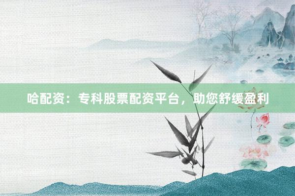 哈配资：专科股票配资平台，助您舒缓盈利