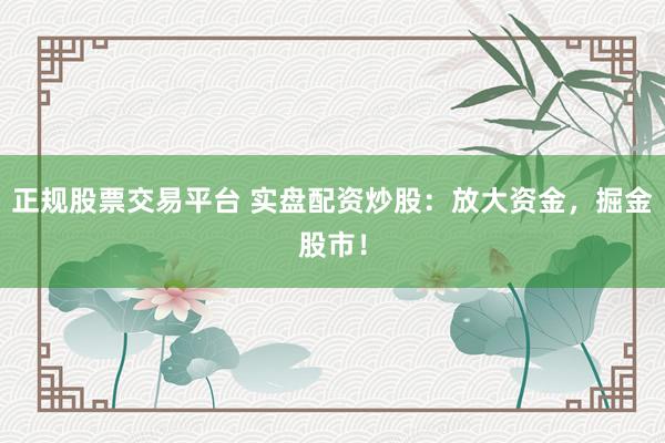 正规股票交易平台 实盘配资炒股:放大资金,掘金股市!
