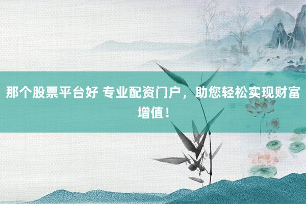 那个股票平台好 专业配资门户，助您轻松实现财富增值！